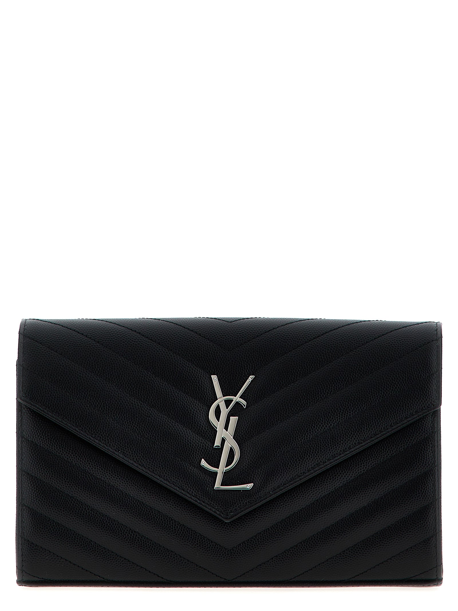 Saint Laurent Black Calfskin Cassandre Clutch
