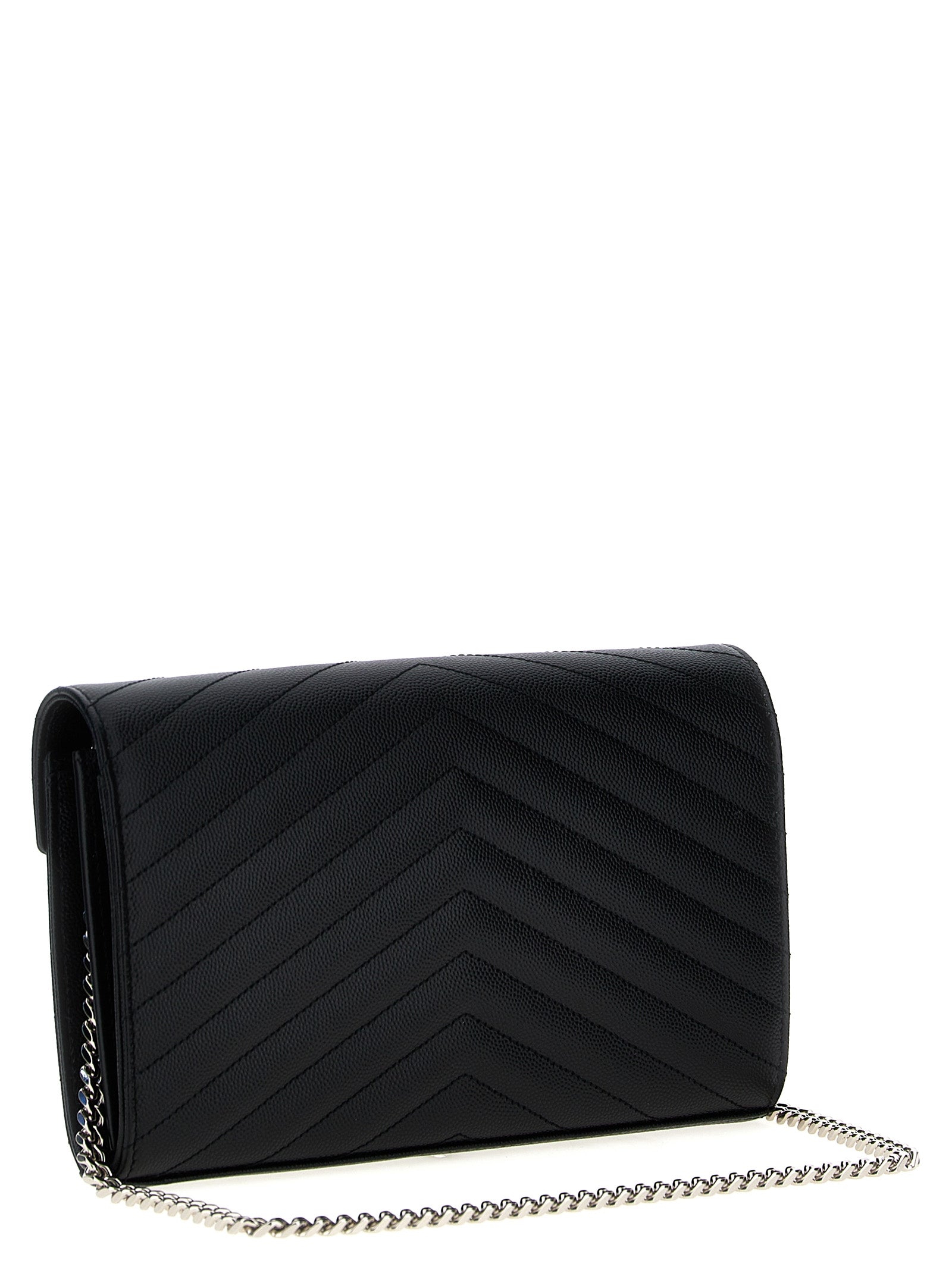 Saint Laurent Black Calfskin Cassandre Clutch