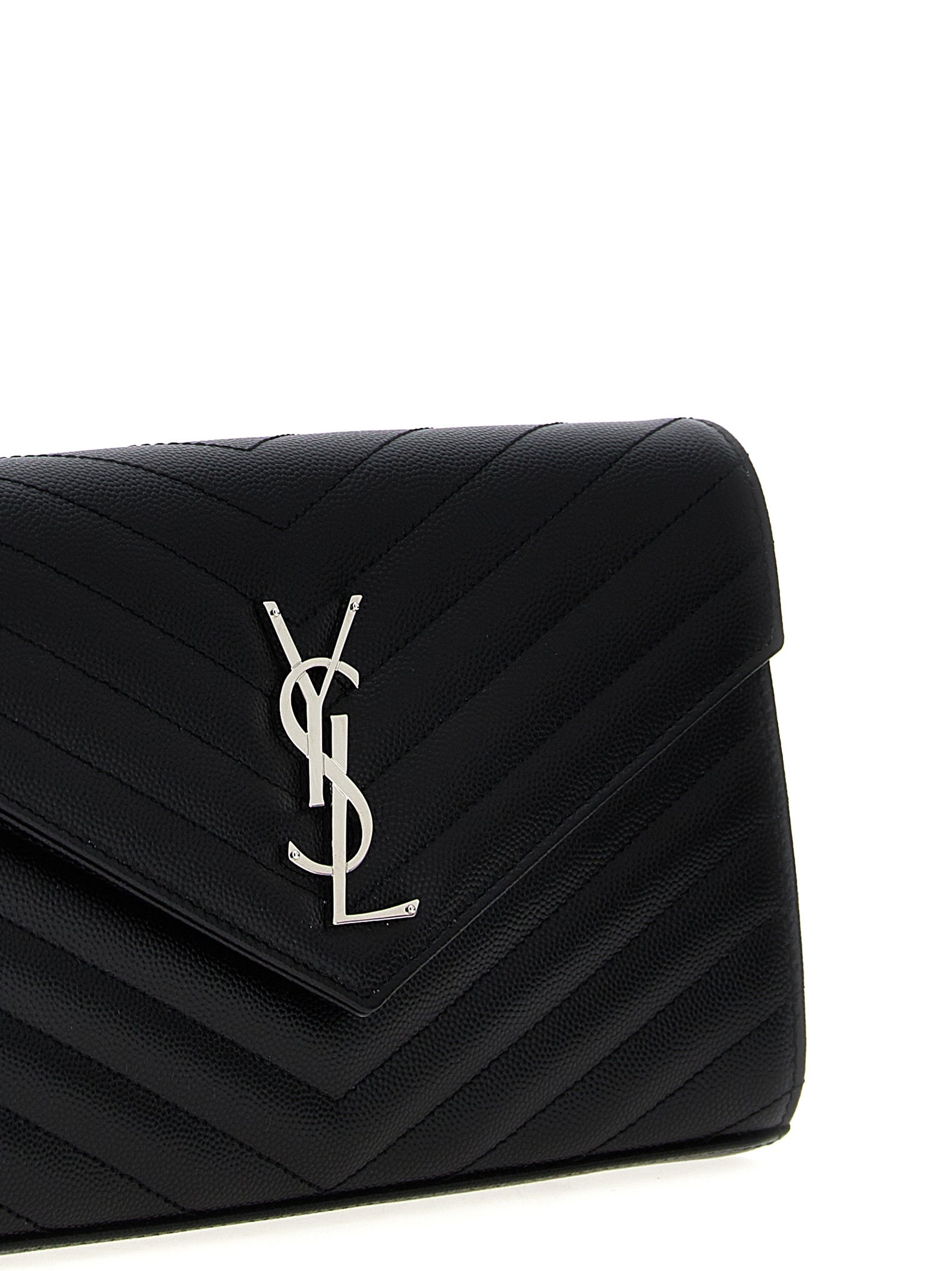 Saint Laurent Black Calfskin Cassandre Clutch