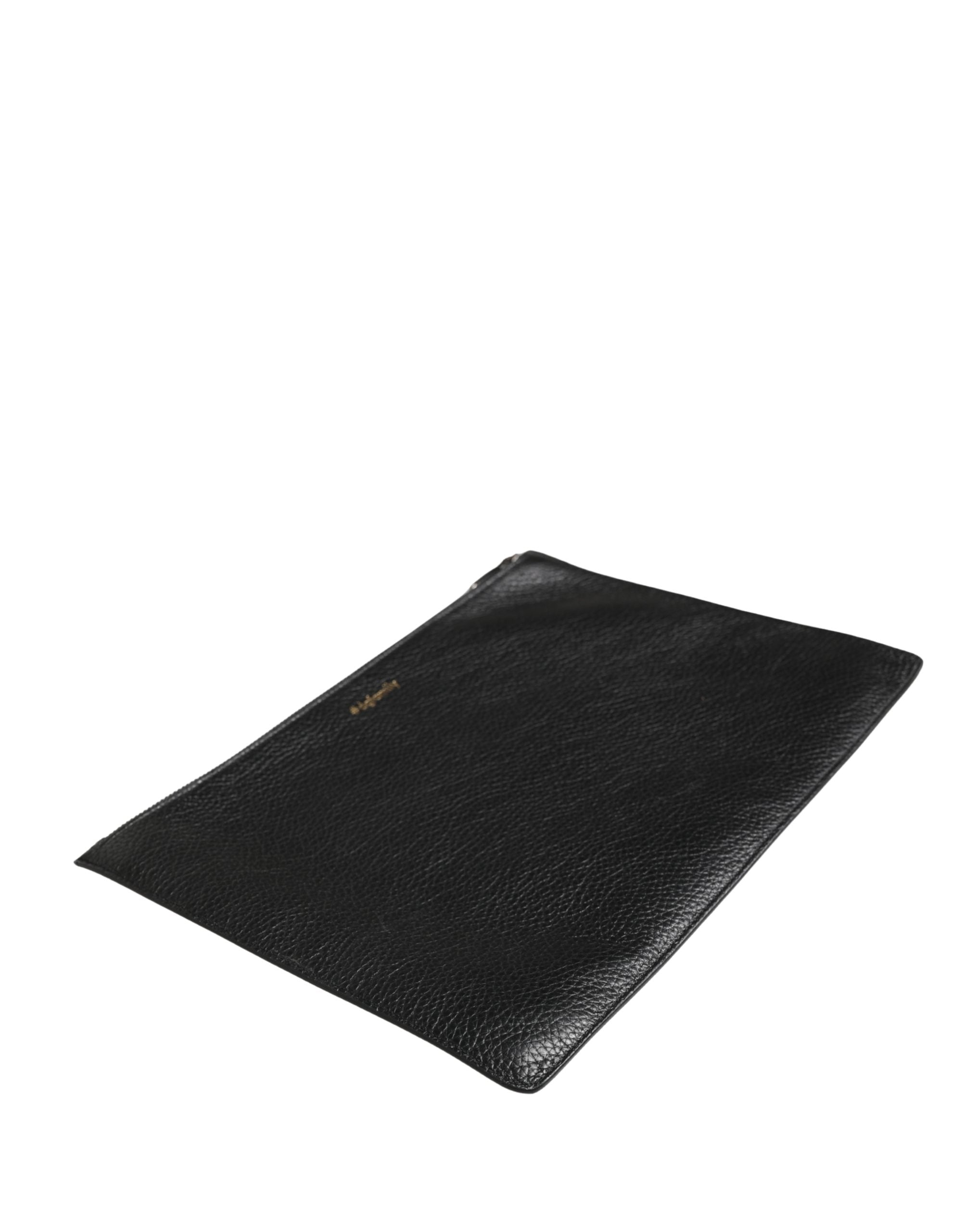 Dolce & Gabbana Black Calf Leather Clutch