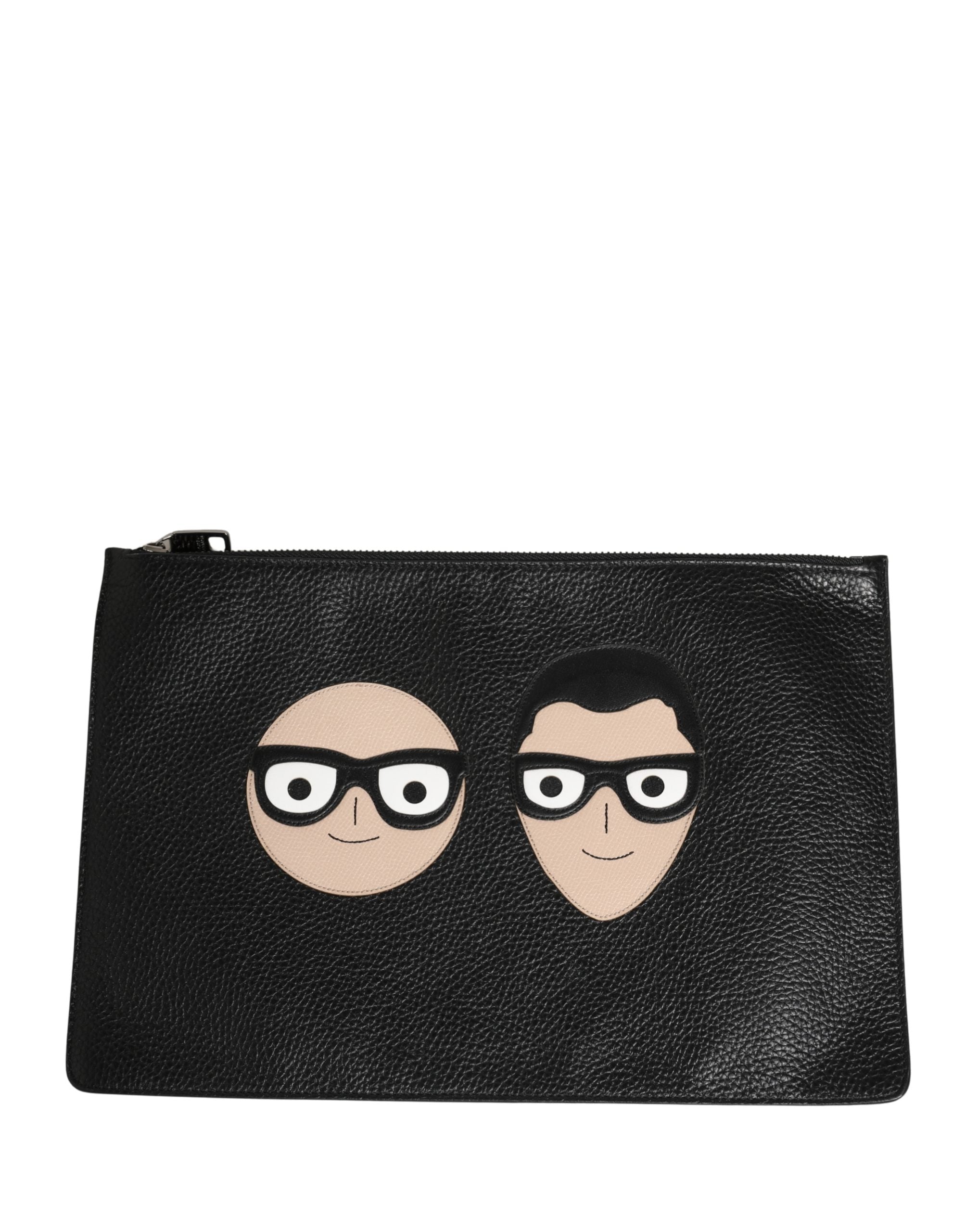 Dolce & Gabbana Black Calf Leather Clutch
