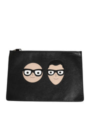 Dolce & Gabbana Black Calf Leather Clutch