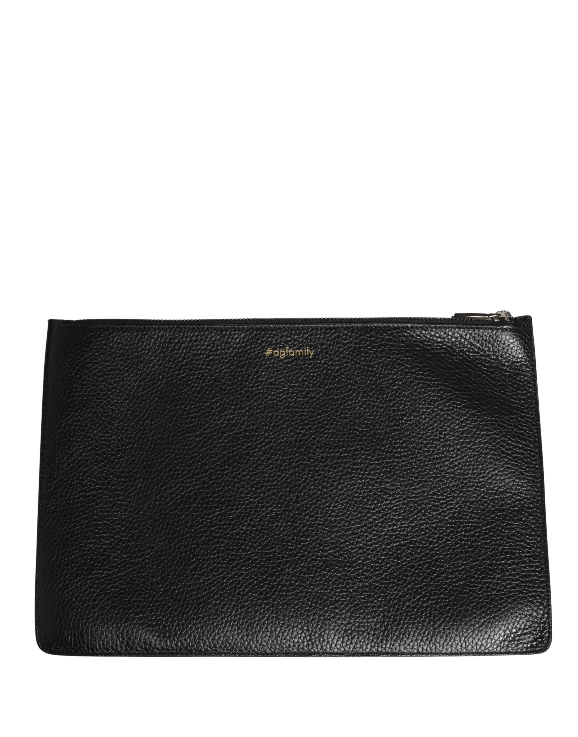 Dolce & Gabbana Black Calf Leather Clutch