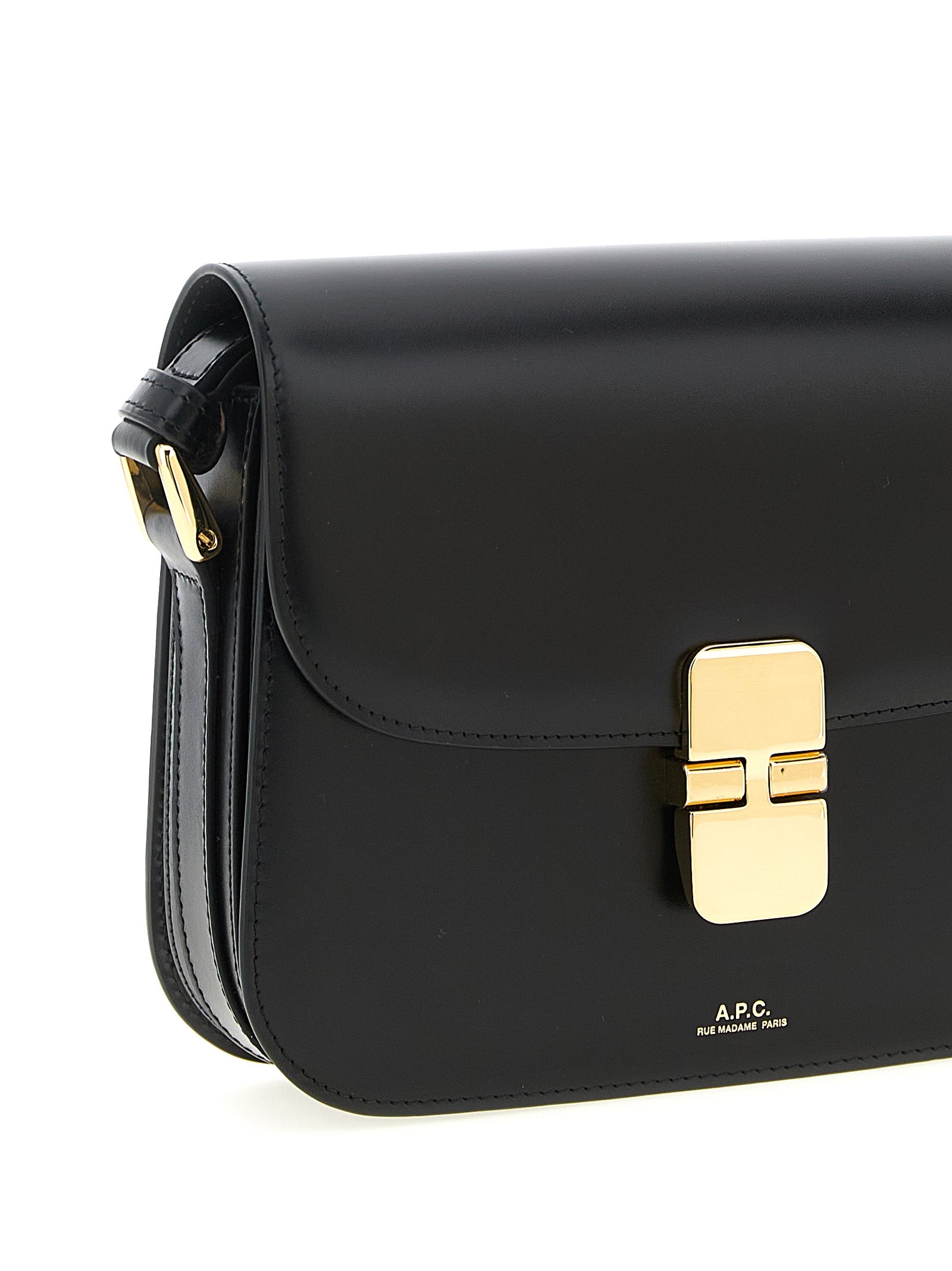 A.P.C. Black Cowhide Crossbody Bag