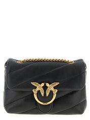 PINKO Black Lamb Leather Crossbody Bag