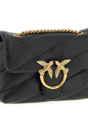 PINKO Black Lamb Leather Crossbody Bag