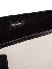 Balenciaga White/Black Canvas Small ‘Navy Cabas’ Shopping Bag