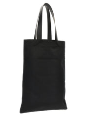 Jil Sander Black Cotton and Linen Tote Bag