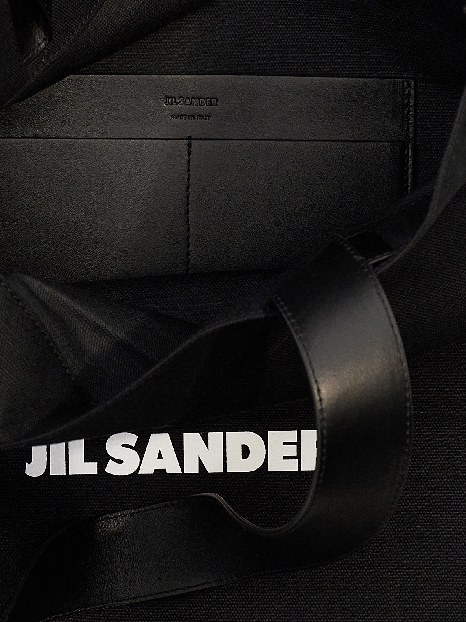 Jil Sander Black Cotton and Linen Tote Bag