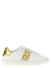 Versace Gold Polyamide Low Top Sneakers
