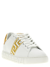 Versace Gold Polyamide Low Top Sneakers