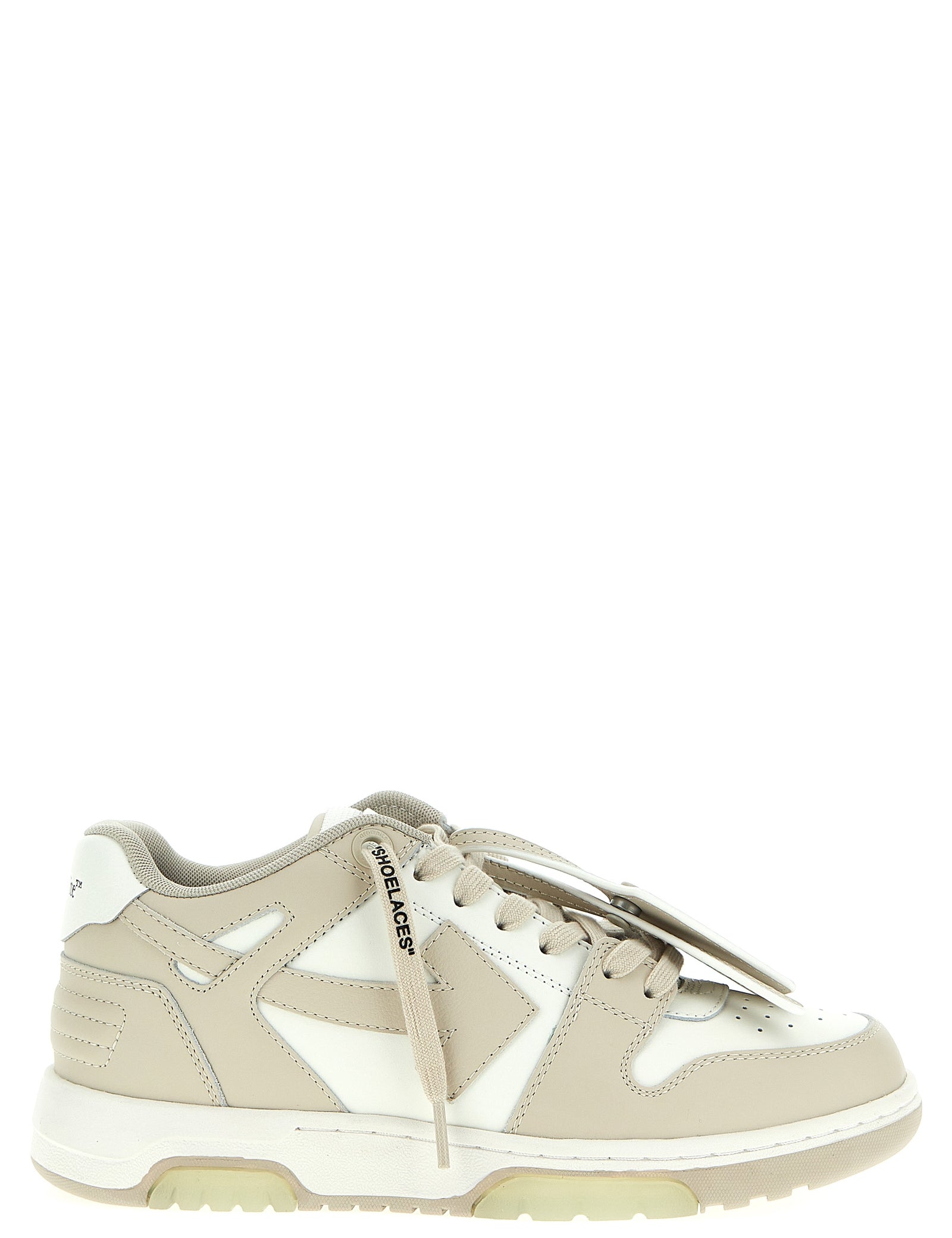 Off-White Beige Calfskin Low Top Sneakers