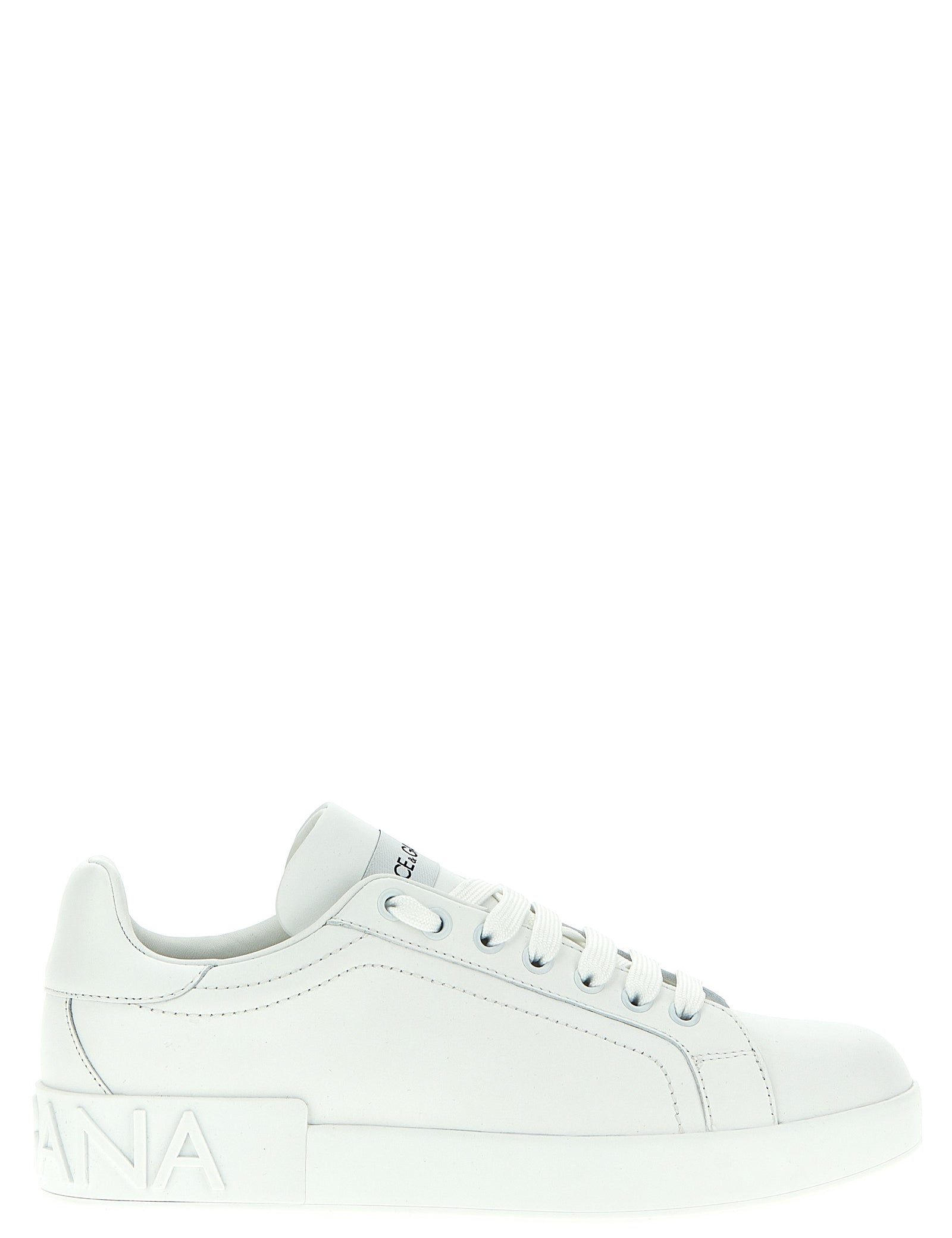 Dolce & Gabbana White Calfskin Low Top Sneakers