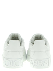 Dolce & Gabbana White Calfskin Low Top Sneakers