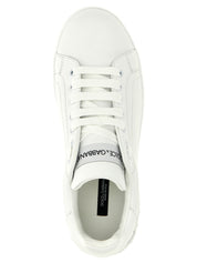 Dolce & Gabbana White Calfskin Low Top Sneakers