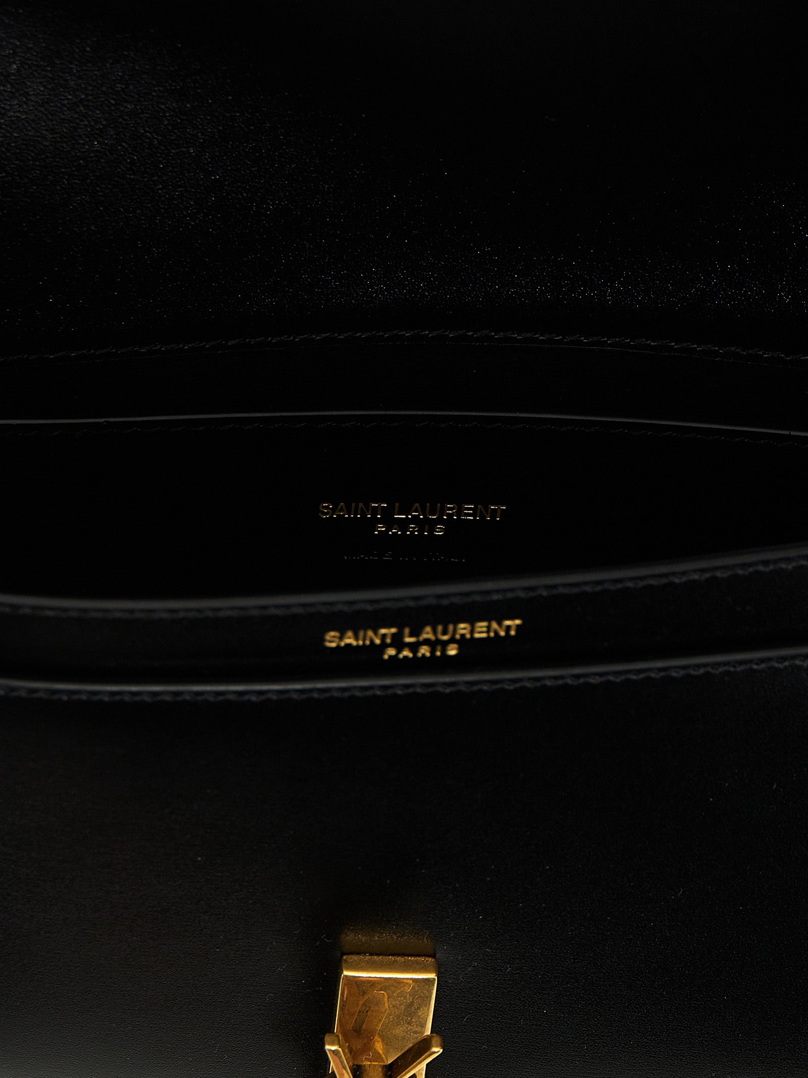 Saint Laurent Black Calf Leather Shoulder Bag