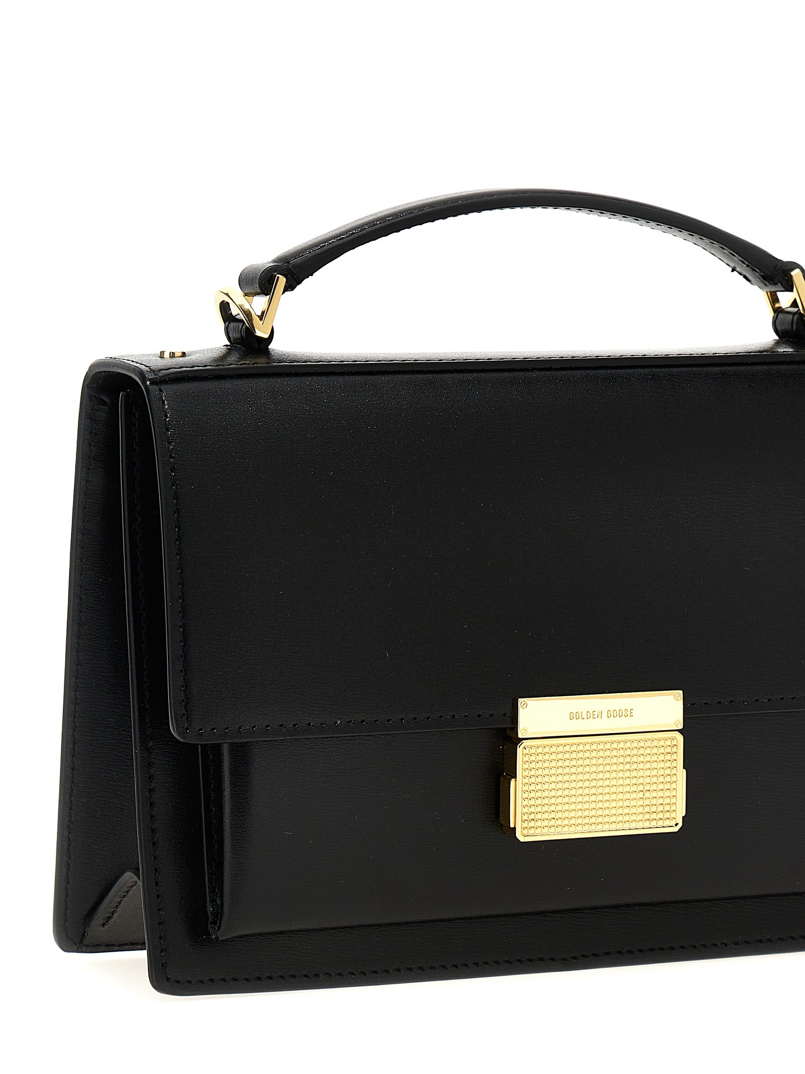 Golden Goose Black Cow Leather Handbag