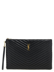 Saint Laurent Black Calfskin Clutch Bag