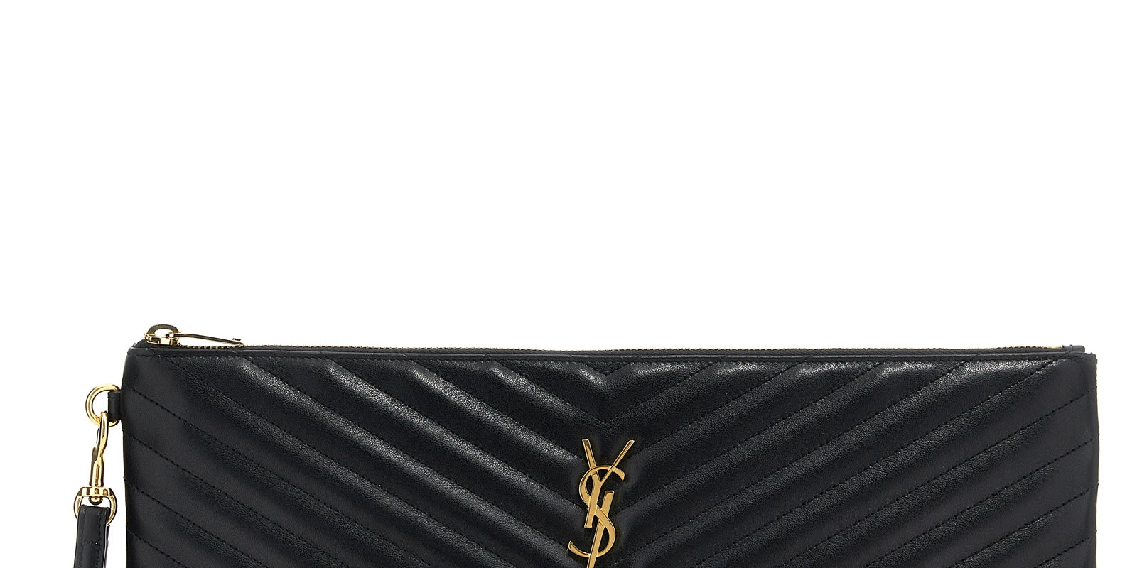 Saint Laurent Black Calfskin Clutches