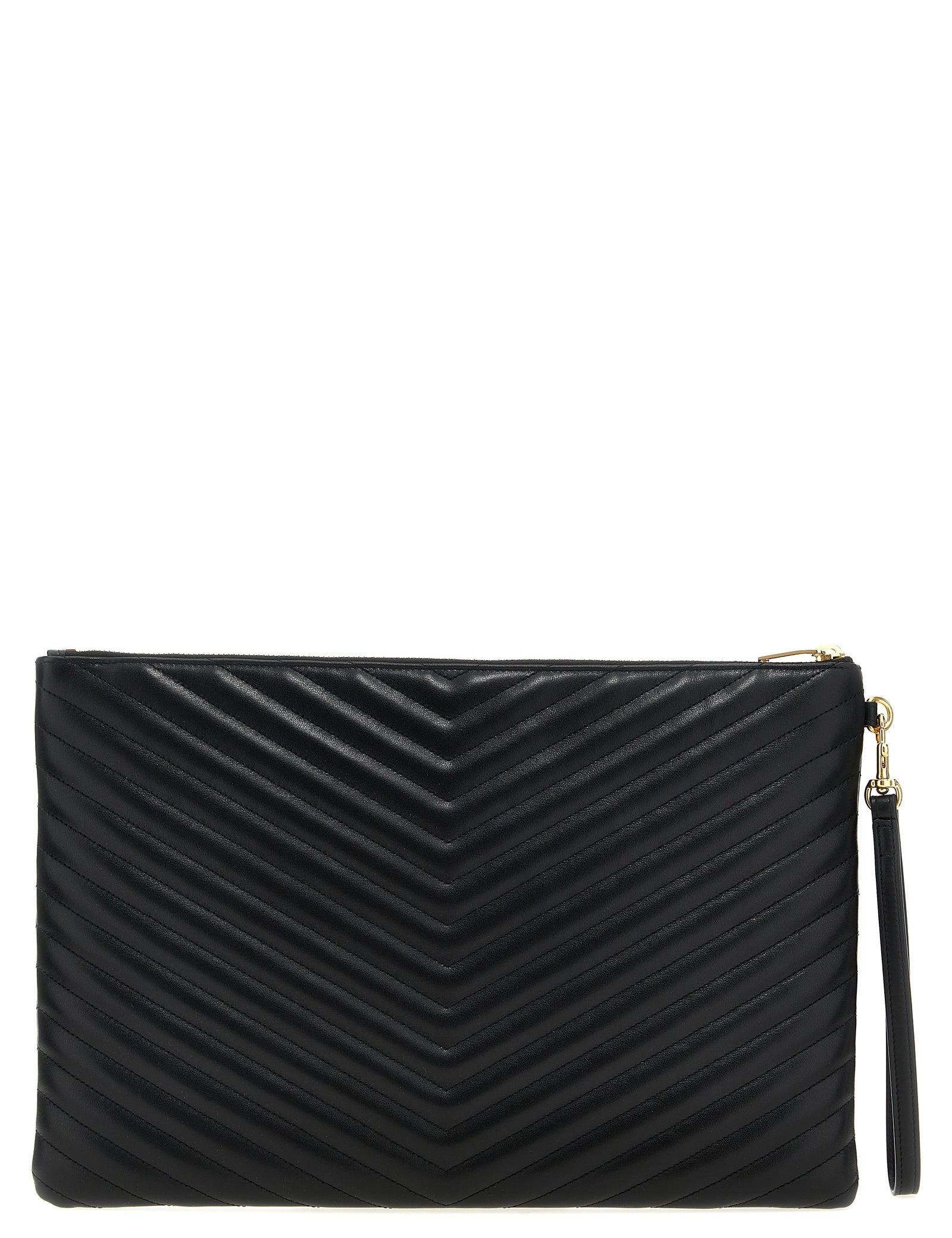 Saint Laurent Black Calfskin Clutch Bag