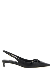 Dolce & Gabbana Black Lamb Leather Mid Heel Pumps
