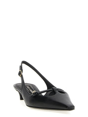 Dolce & Gabbana Black Lamb Leather Mid Heel Pumps