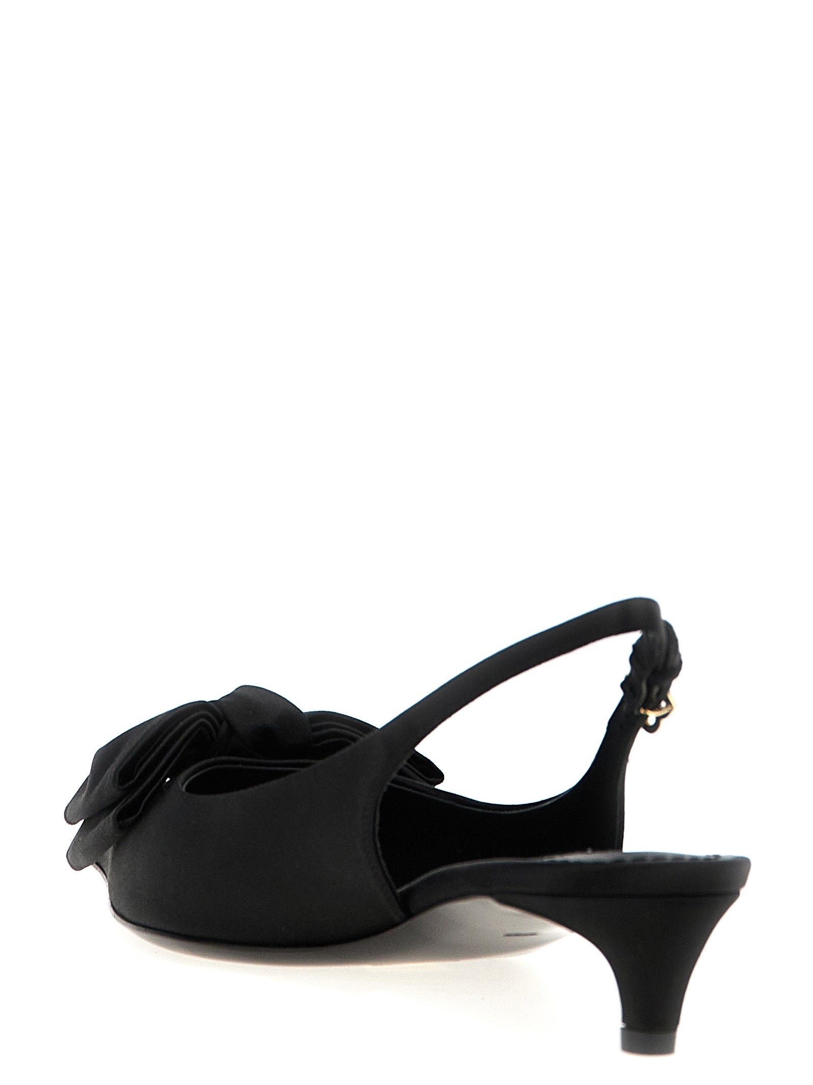 Dolce & Gabbana Black Viscose Mid Heel Pumps
