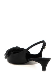 Dolce & Gabbana Black Viscose Mid Heel Pumps