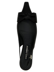 Dolce & Gabbana Black Viscose Mid Heel Pumps