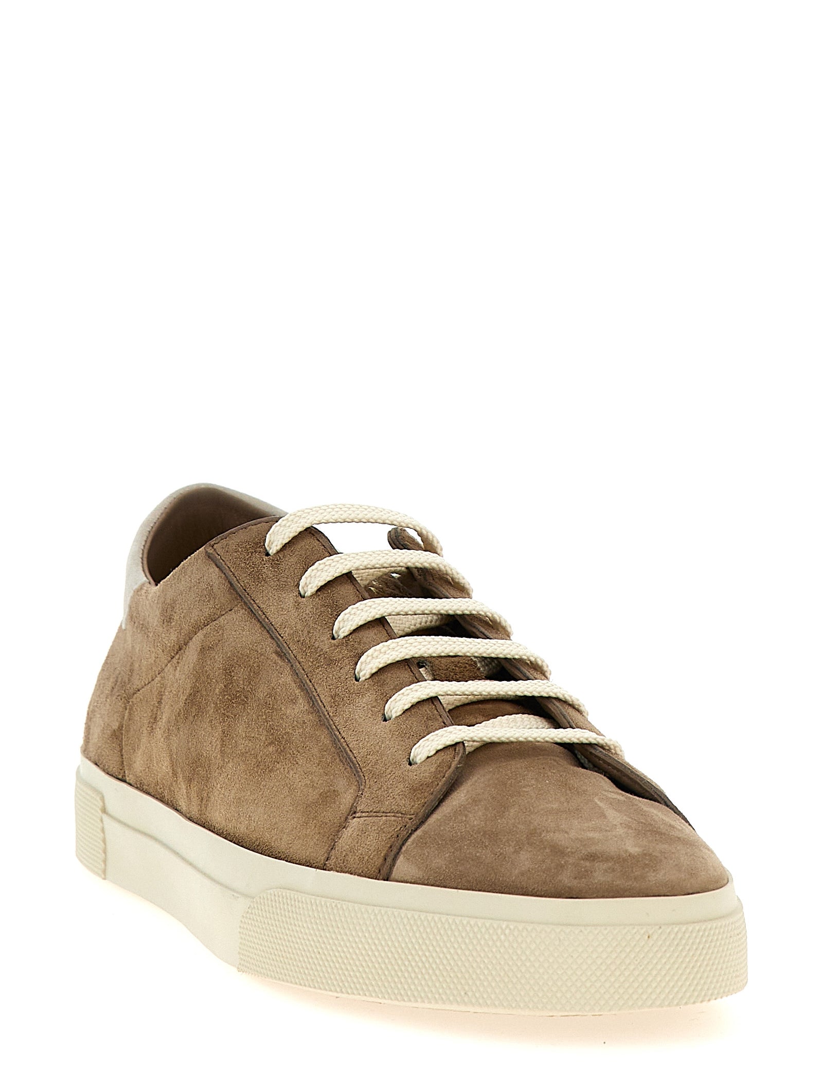 Brunello Cucinelli Beige Calfskin Low Top Sneakers