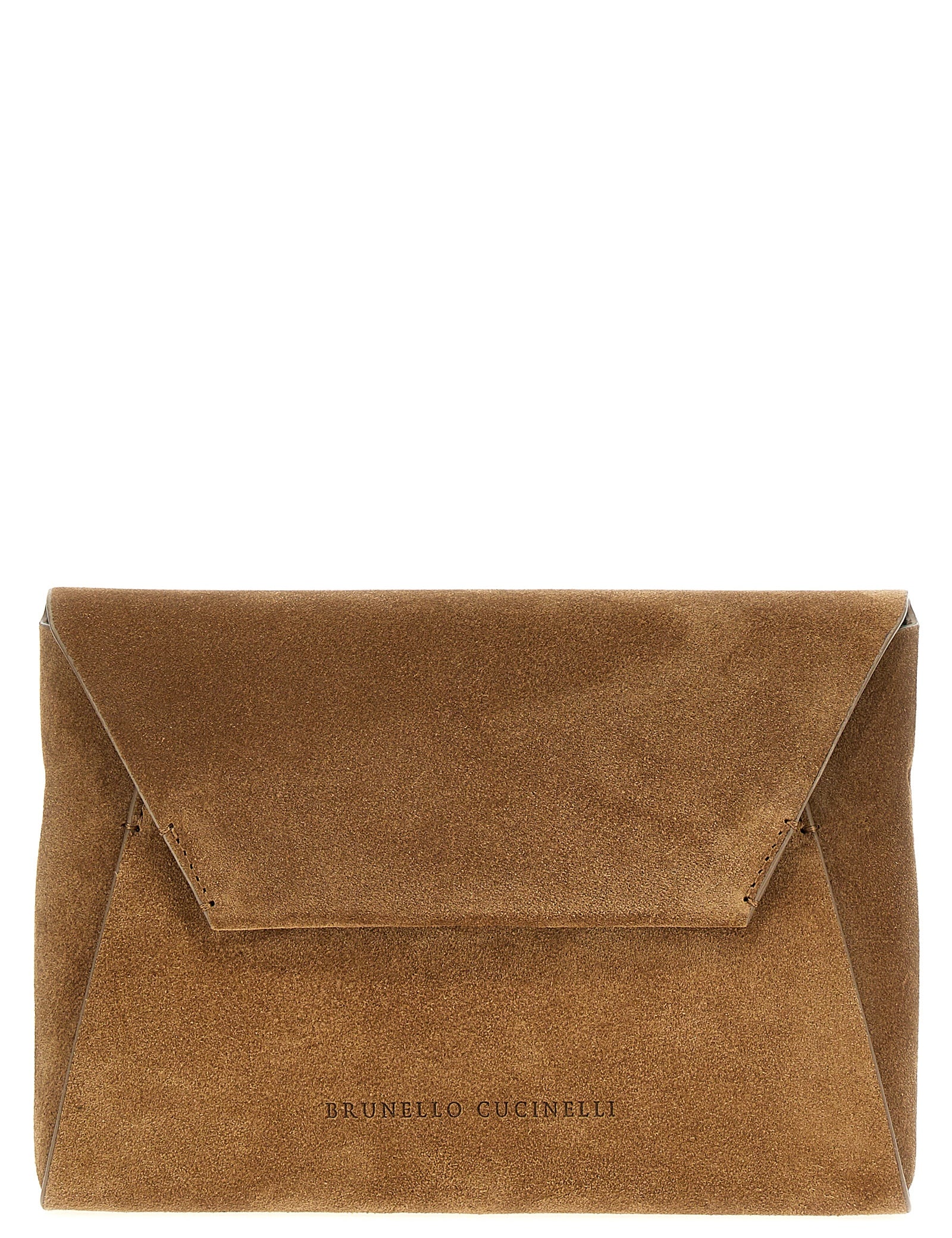 Brunello Cucinelli Brown Calfskin Clutch Bag