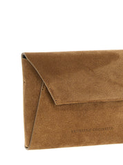 Brunello Cucinelli Brown Calfskin Clutch Bag