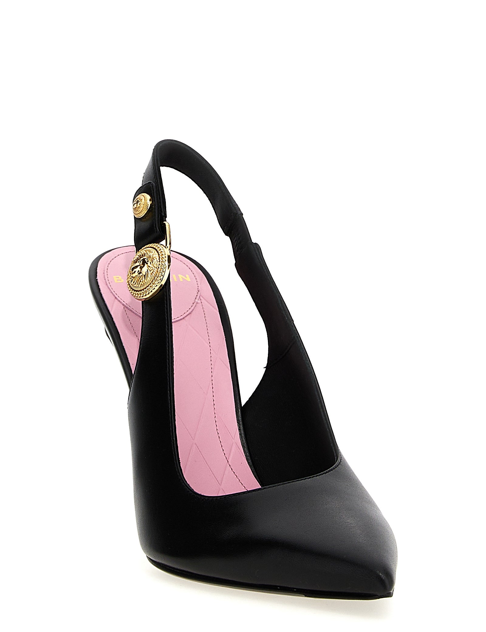 Balmain Black Calfskin High-Heel Pumps