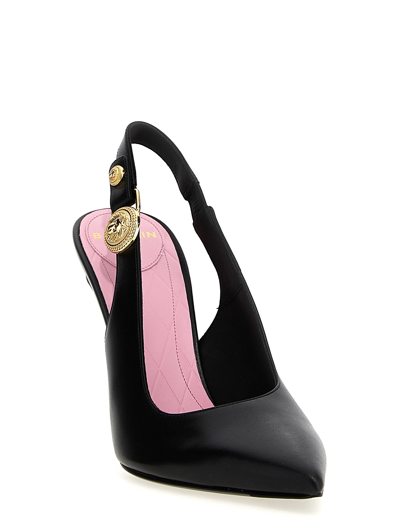 Balmain Black Calfskin High-Heel Pumps