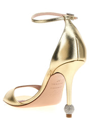 Roger Vivier Gold Metallic Calfskin Stiletto Heel Sandals