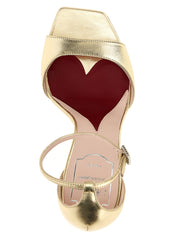 Roger Vivier Gold Metallic Calfskin Stiletto Heel Sandals