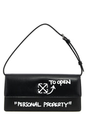 Off-White White/Black Calfskin Shoulder Bag