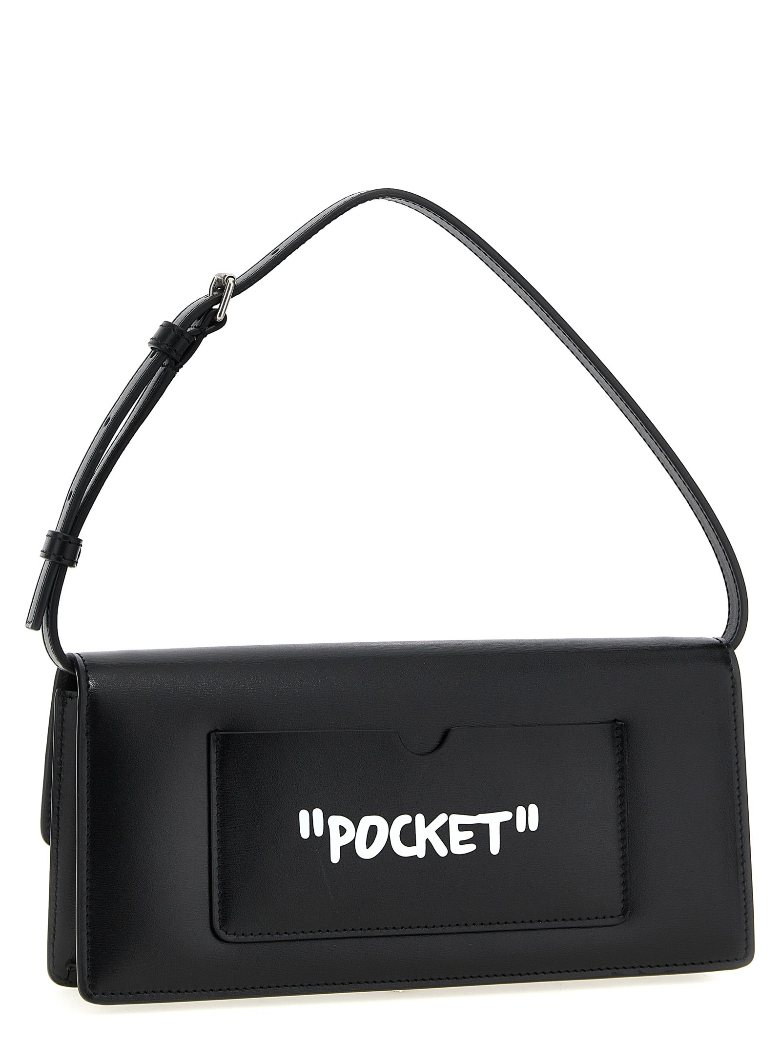Off-White White/Black Calfskin Shoulder Bag