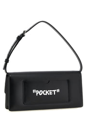Off-White White/Black Calfskin Shoulder Bag