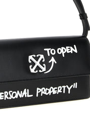 Off-White White/Black Calfskin Shoulder Bag