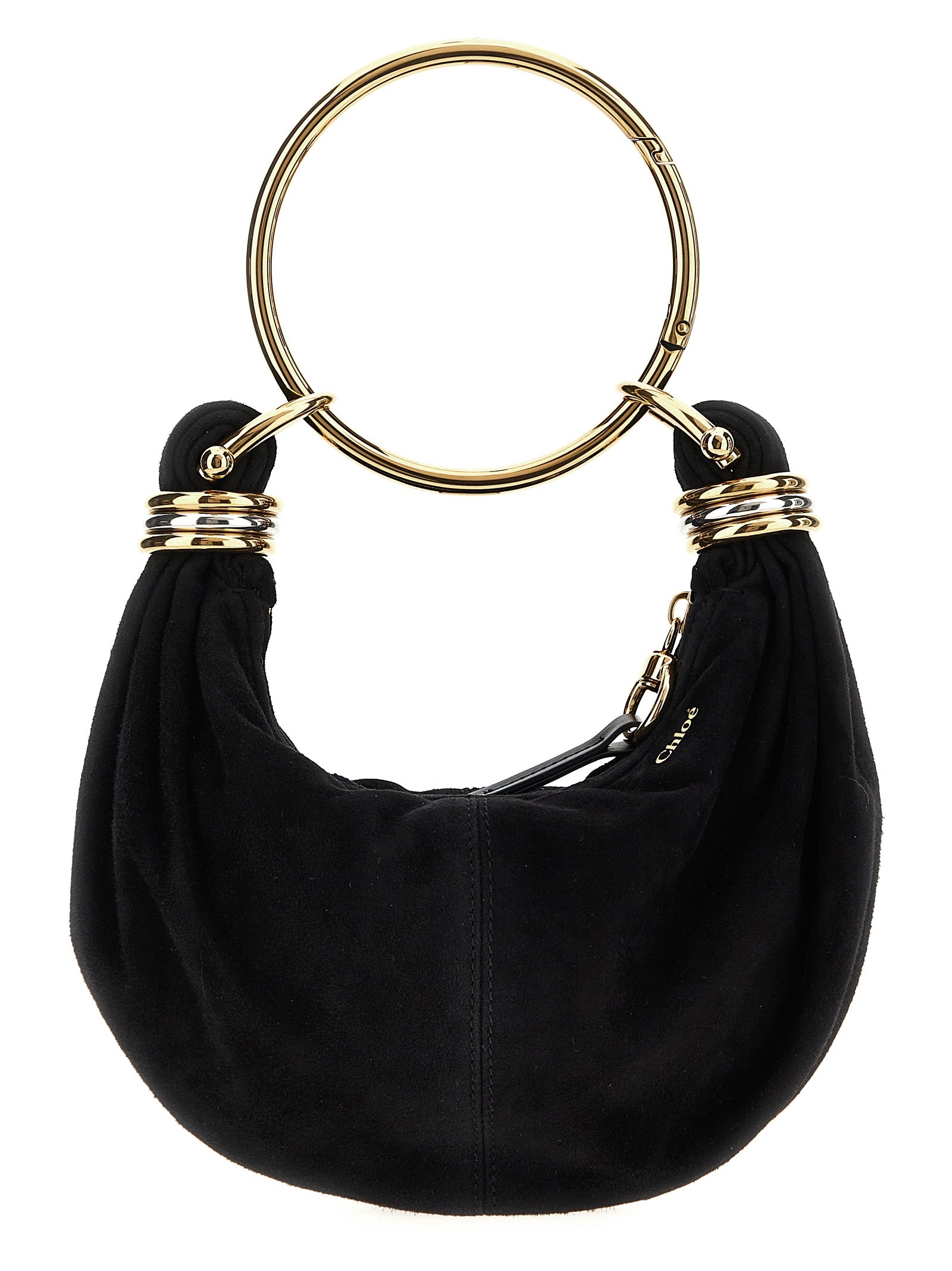Chloé Black Goat Leather Bracelet Hobo Mini Bag