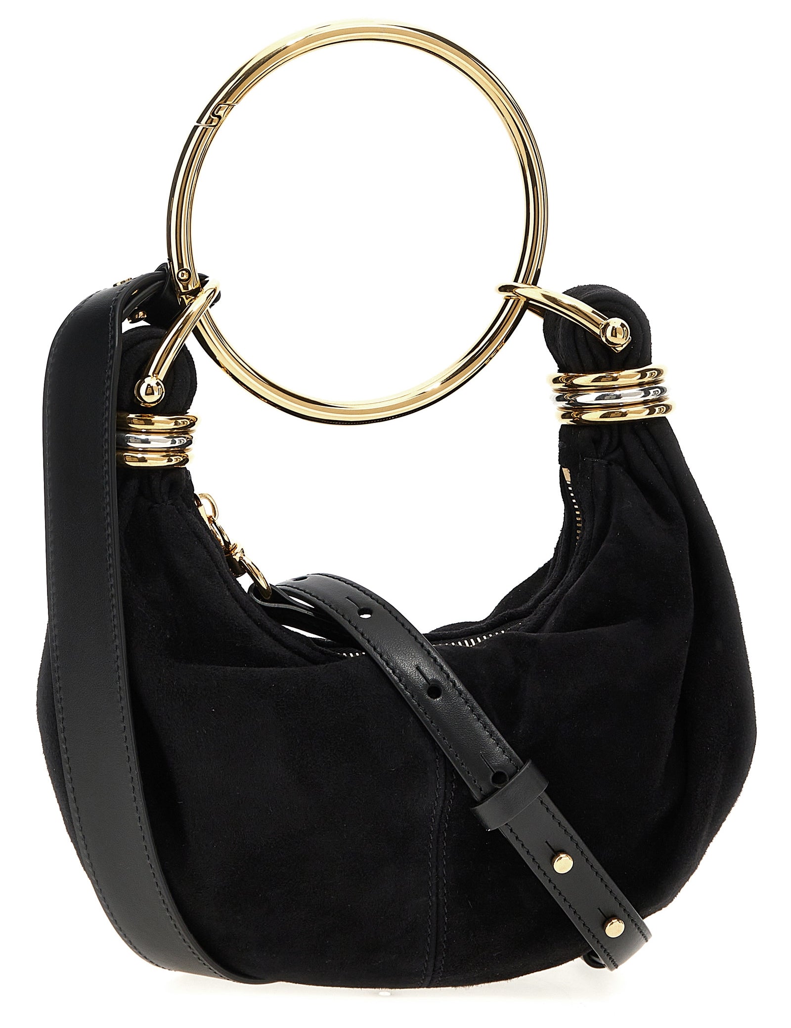 Chloé Black Goat Leather Bracelet Hobo Mini Bag