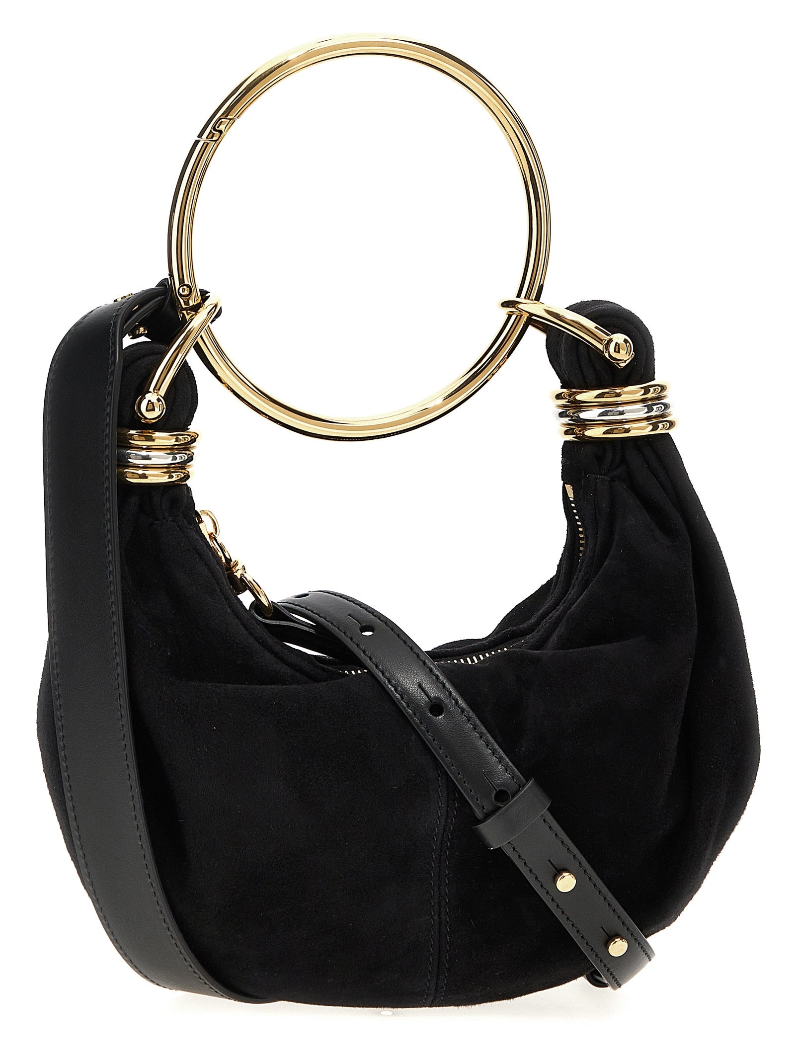 Chloé Black Goat Leather Bracelet Hobo Mini Bag
