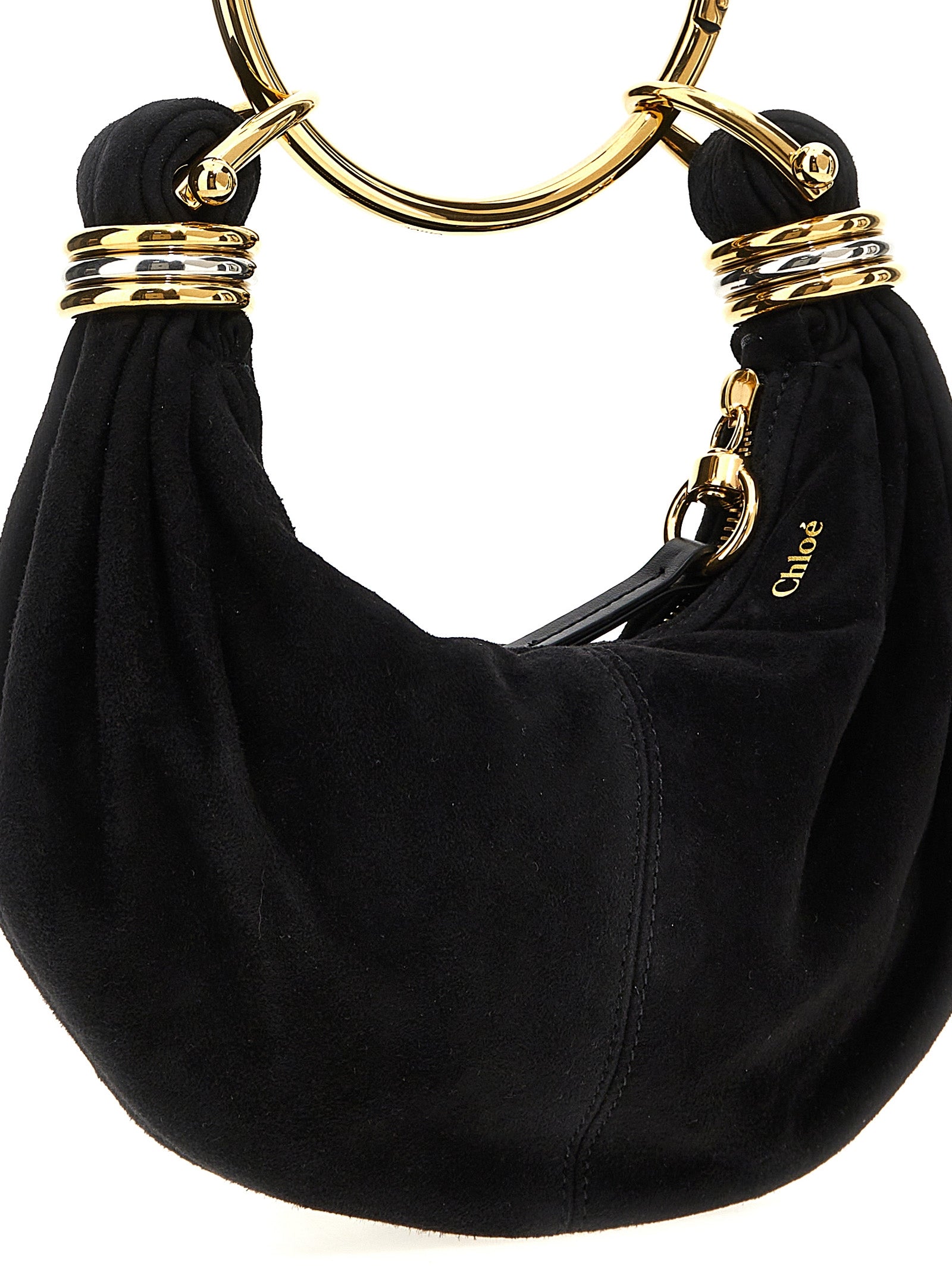 Chloé Black Goat Leather Bracelet Hobo Mini Bag