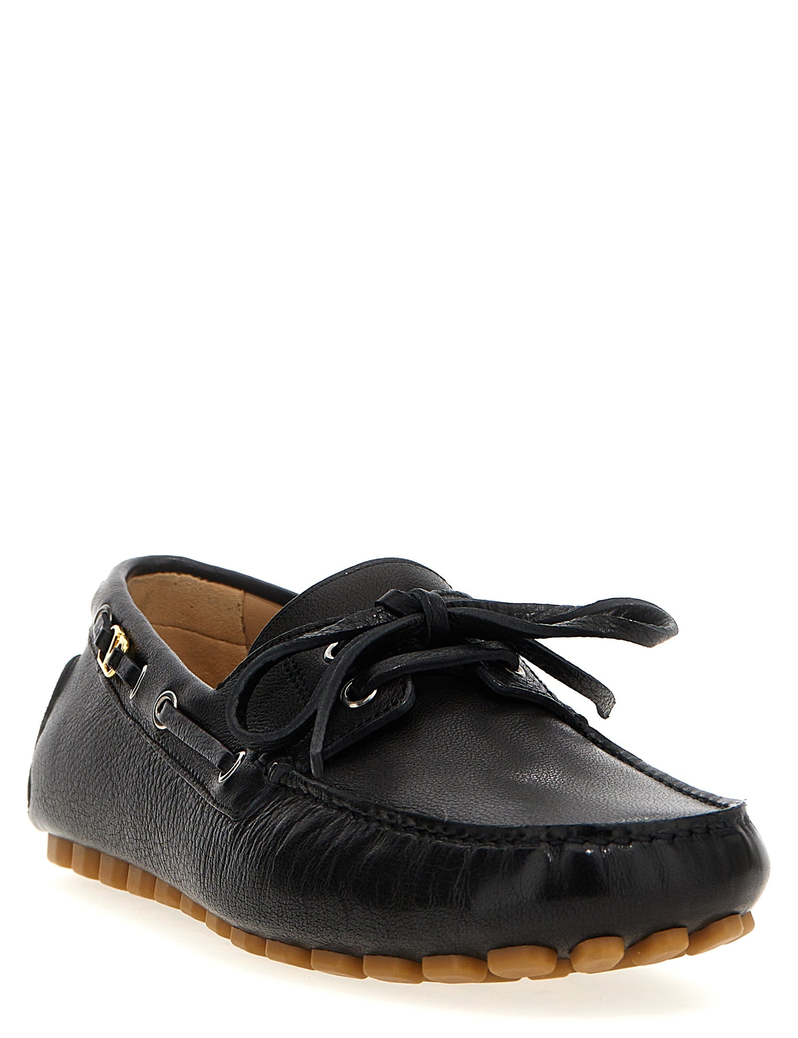 Valentino Garavani Black Buffalo Leather Slip-On Loafers