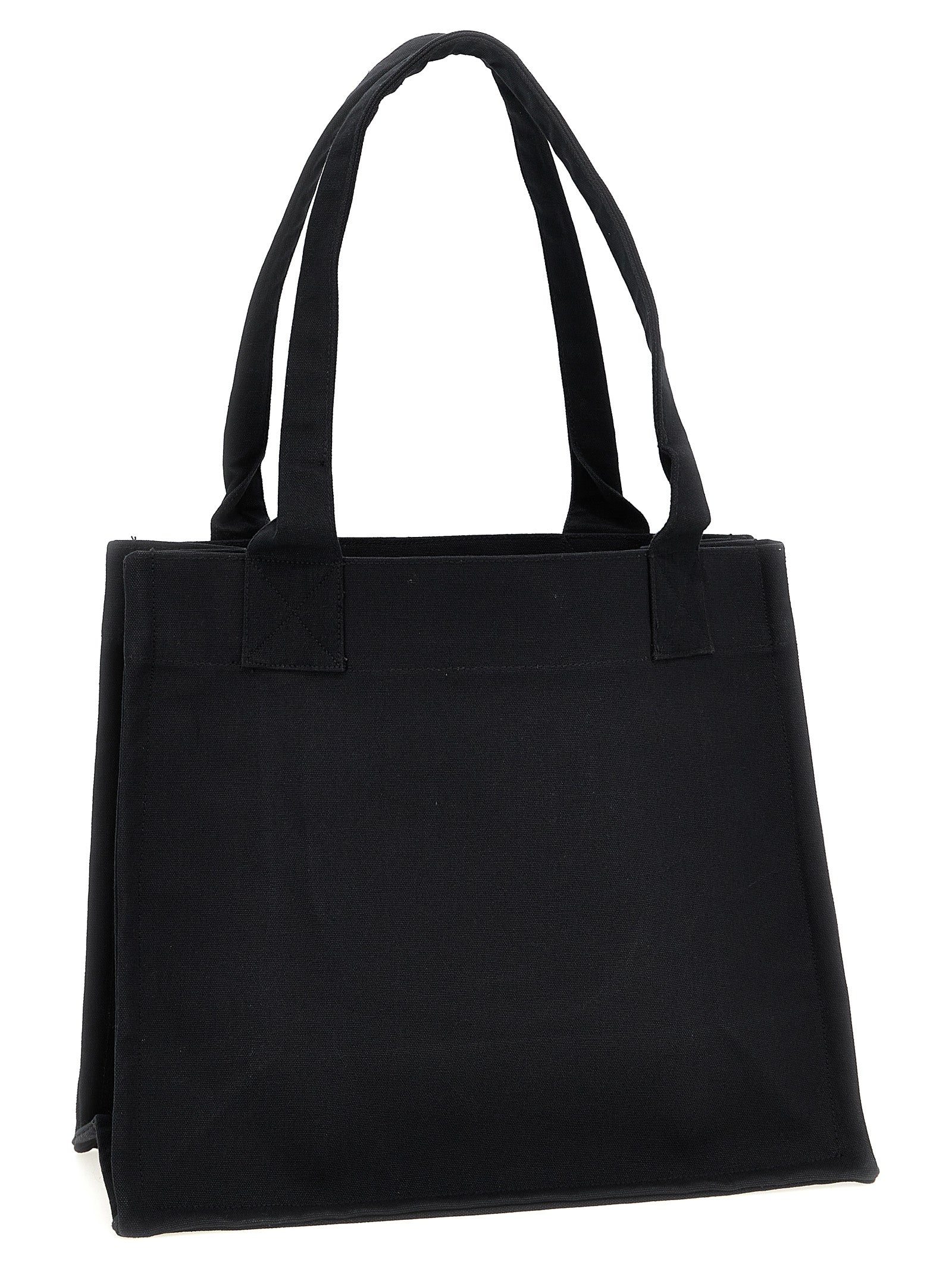 Ganni White/Black Recycled Cotton Tote Bag