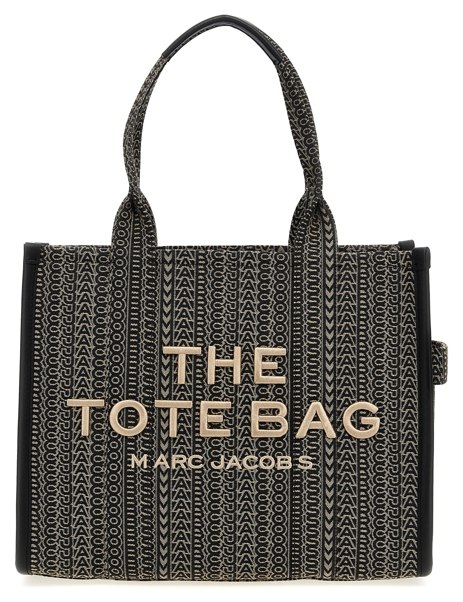 Marc Jacobs Beige Cotton Monogram Jacquard Tote Bag