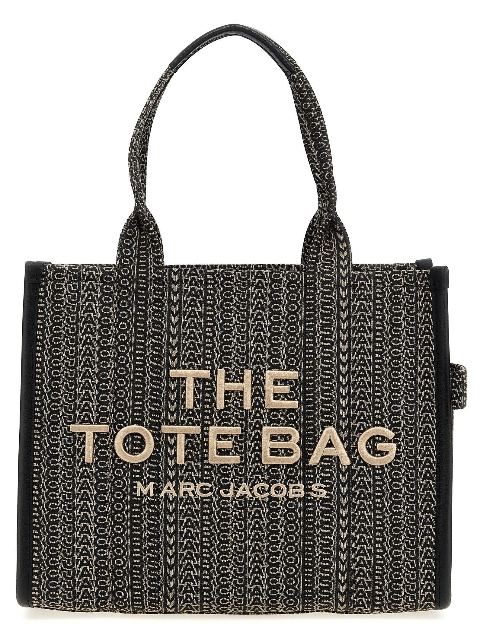 Marc Jacobs Beige Cotton Monogram Jacquard Tote Bag