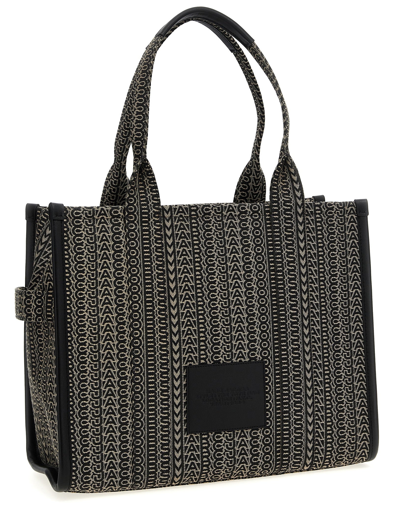 Marc Jacobs Beige Cotton Monogram Jacquard Tote Bag