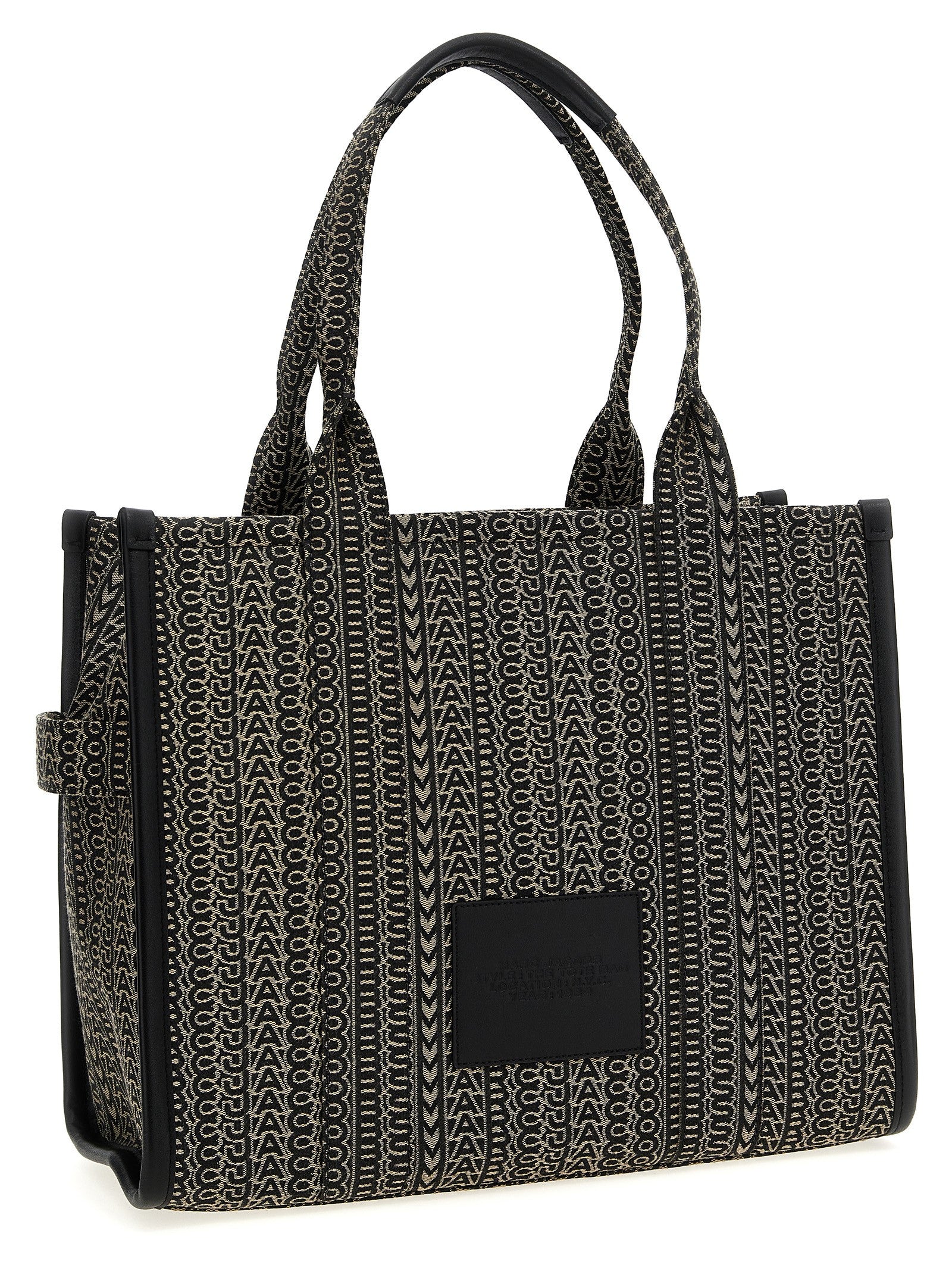 Marc Jacobs Beige Cotton Monogram Jacquard Tote Bag